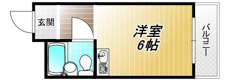 YOUハイム金岡(ワンルーム/4階)の間取り写真