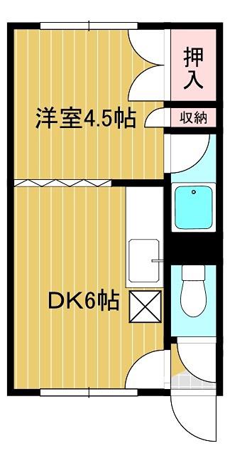 コーポラスケイコ(1DK/1階)の間取り写真