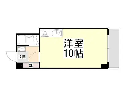 クラウンヒルズ日吉(1K/2階)の間取り写真