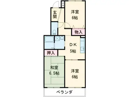 PICO HOUSE B棟(3DK/3階)の間取り写真