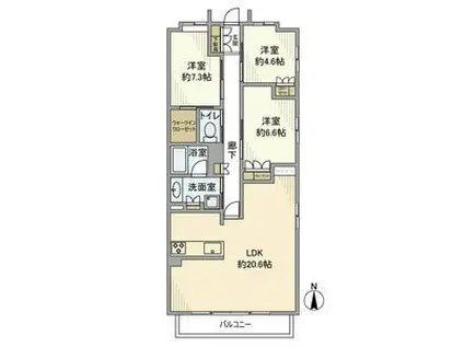 シティライフ大樹寺(3LDK/5階)の間取り写真