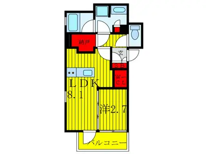 リビオレゾン王子(1LDK/5階)の間取り写真