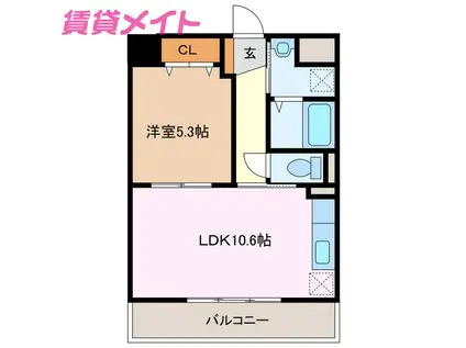 塔世西裏MSビル(1LDK/3階)の間取り写真