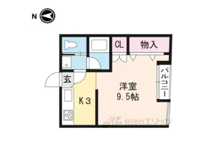 PIAZZADARTE(1K/2階)の間取り写真