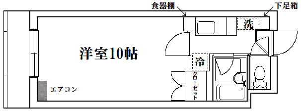 スカイハイム東中野(1K/2階)の間取り写真