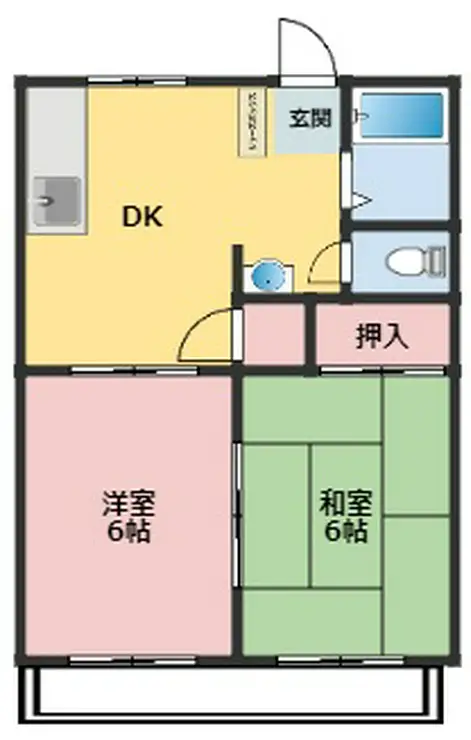 サンハイツカワシマ 2階階 間取り