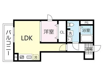 FIABLE A(1LDK/3階)の間取り写真