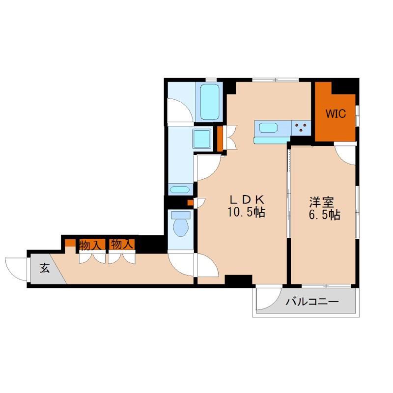 ビュー雷神II(1LDK/3階)の間取り写真