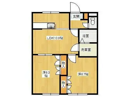 エトワールシャトー(2LDK/2階)の間取り写真