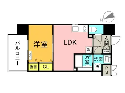 KATAYAMA BLDG 27(1LDK/6階)の間取り写真