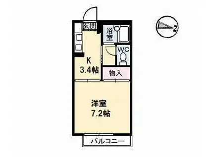 セフィラT・A・P B棟(1K/1階)の間取り写真