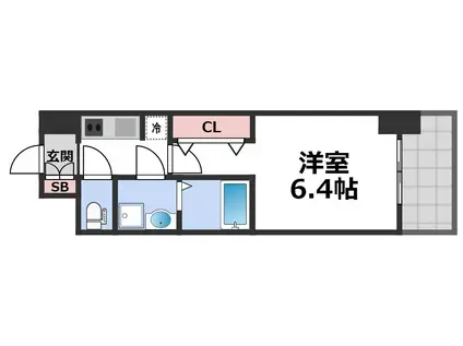 SーRESIDENCE小阪AZURE(1K/3階)の間取り写真