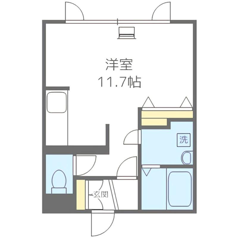 プライズ月寒東(ワンルーム/2階)の間取り写真