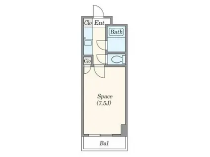 ステューディオ46(1K/2階)の間取り写真