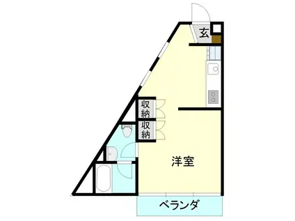 ジュネス並木(1K/2階)の間取り写真