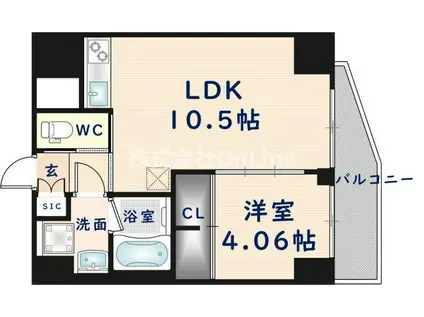 プレジオ永和EURO(1LDK/13階)の間取り写真