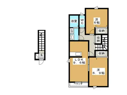 サン・フォレスト(2LDK/2階)の間取り写真