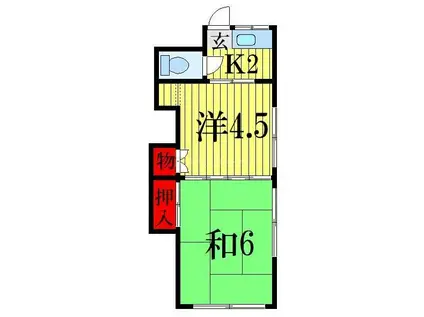 第二清和荘(2K/2階)の間取り写真