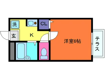 シティーライフつかさV(1K/1階)の間取り写真