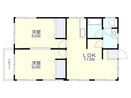 川島ビル(2DK/2階)の間取り写真