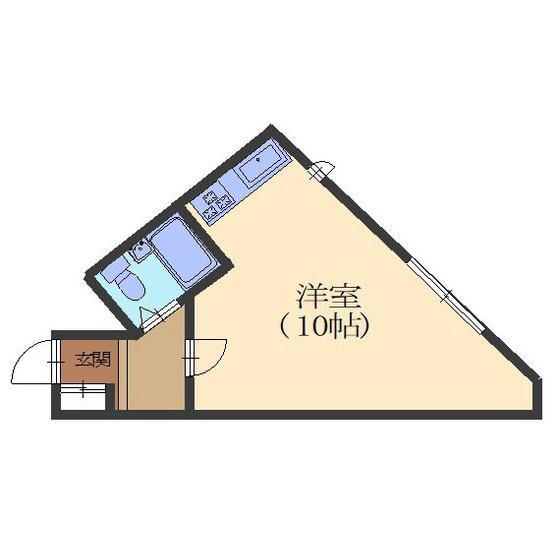 レジェンド五稜郭(ワンルーム/2階)の間取り写真