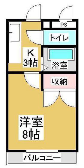 ベルシオンSHIMADA(1K/2階)の間取り写真