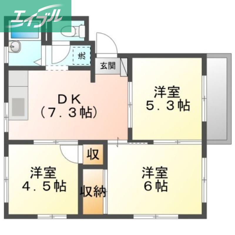 こんにちは(3DK/2階)の間取り写真