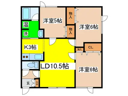 ＪＲ釧網本線 釧路駅 徒歩29分 2階建 築21年(3LDK/1階)の間取り写真