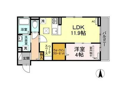 アンベリール(1LDK/3階)の間取り写真
