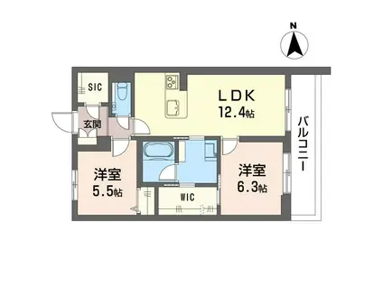 ルーエ清瀬(2LDK/1階)の間取り写真