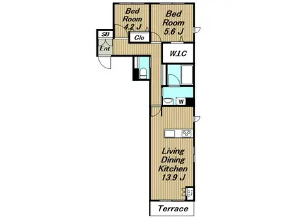 GRANDVILLA鷺宮(2LDK/1階)の間取り写真