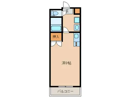 オーブII(ワンルーム/2階)の間取り写真
