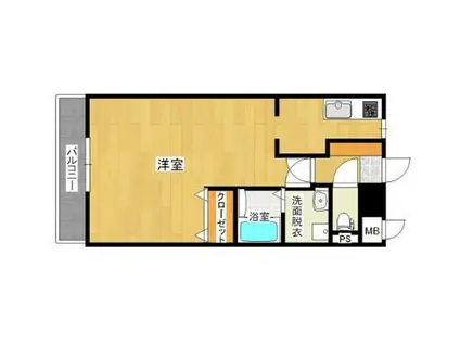 ペティート(ワンルーム/2階)の間取り写真