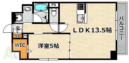 レユシール塚本(1LDK/8階)の間取り写真