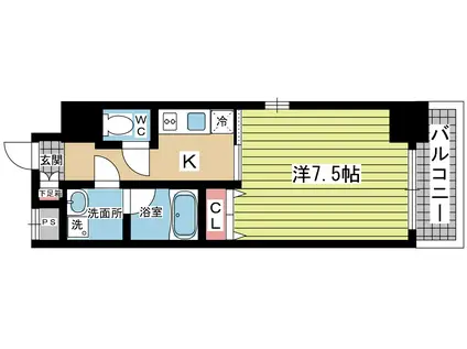 WOB西宮レジデンス(1K/5階)の間取り写真