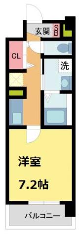 ミルト熊野(1K/3階)の間取り写真