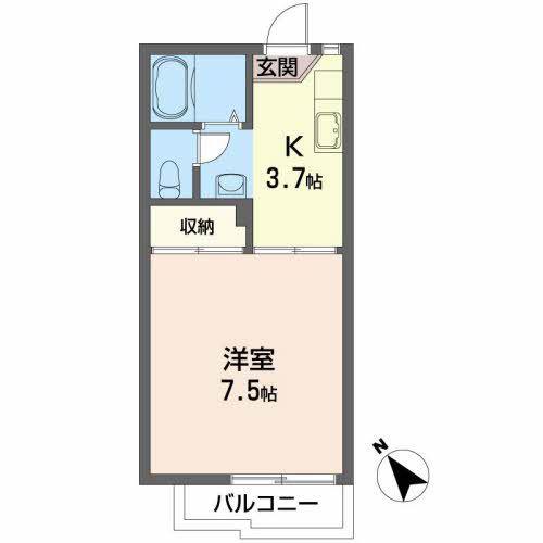 SKハイツ(1K/2階)の間取り写真