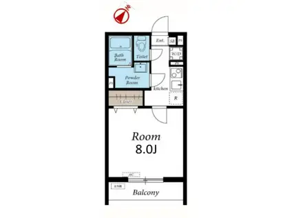 カンフィサガミガオカ(1K/1階)の間取り写真