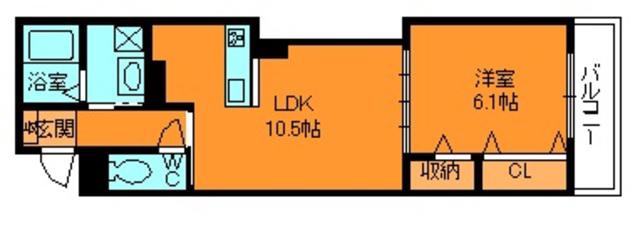 SUNLIT大和郡山(1LDK/3階)の間取り写真