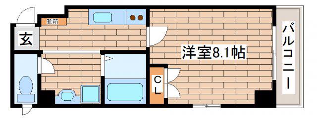 クレアール本山(1K/5階)の間取り写真