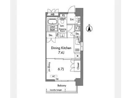 エステマール芝公園(1DK/3階)の間取り写真