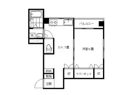 サンクレスト大森(1DK/3階)の間取り写真