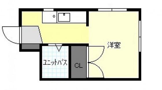 ウェルビー山本(ワンルーム/4階)の間取り写真