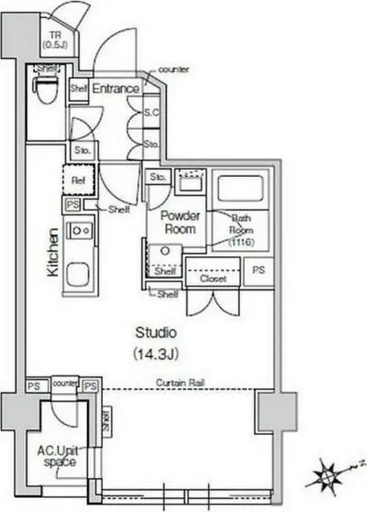 スタイリオ元住吉II 4階階 間取り