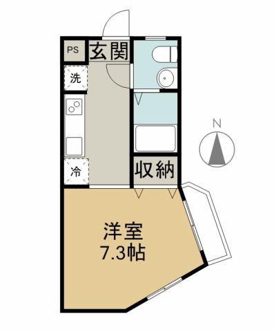ジョイジュネス(1K/2階)の間取り写真