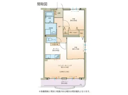 VERDE GISHOU(2LDK/3階)の間取り写真