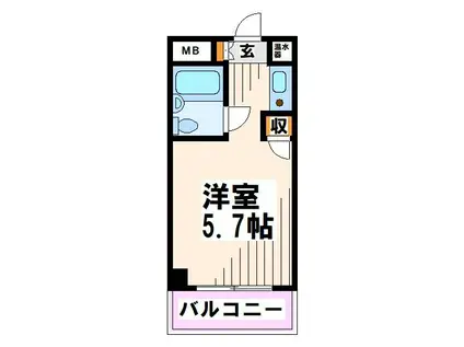 アネックス府中第Ⅱ(ワンルーム/4階)の間取り写真