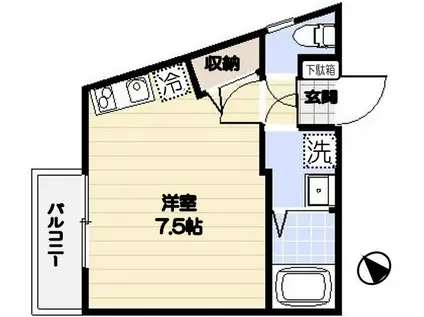 そるふぃーゆ三郷(ワンルーム/2階)の間取り写真
