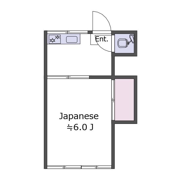 三笠荘(1K/2階)の間取り写真