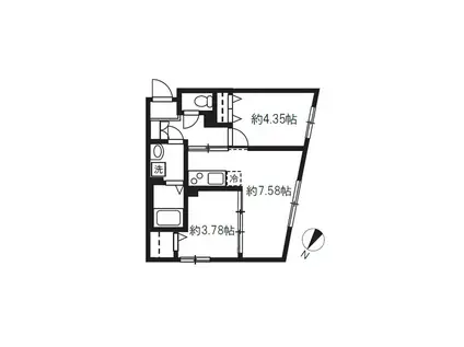 エルファーロ大塚IV(2DK/1階)の間取り写真